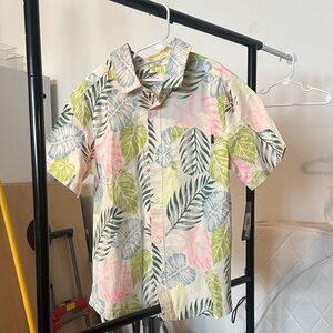 Hurley kids Leaf Print Casual Shirt - Green, Pink, Blue